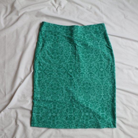 Lord & Taylor Teal High-Waisted Pencil Skirt - Picture 1 of 5